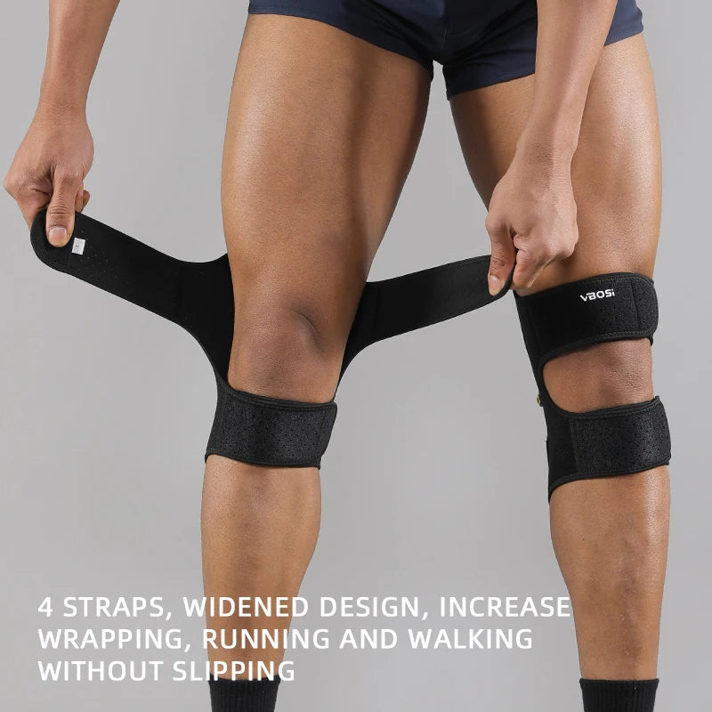 VBOSi Adjustable Knee Brace – Triple-Spring Rebound Stabilizer for Men & Women, Sports Training and Squat Support