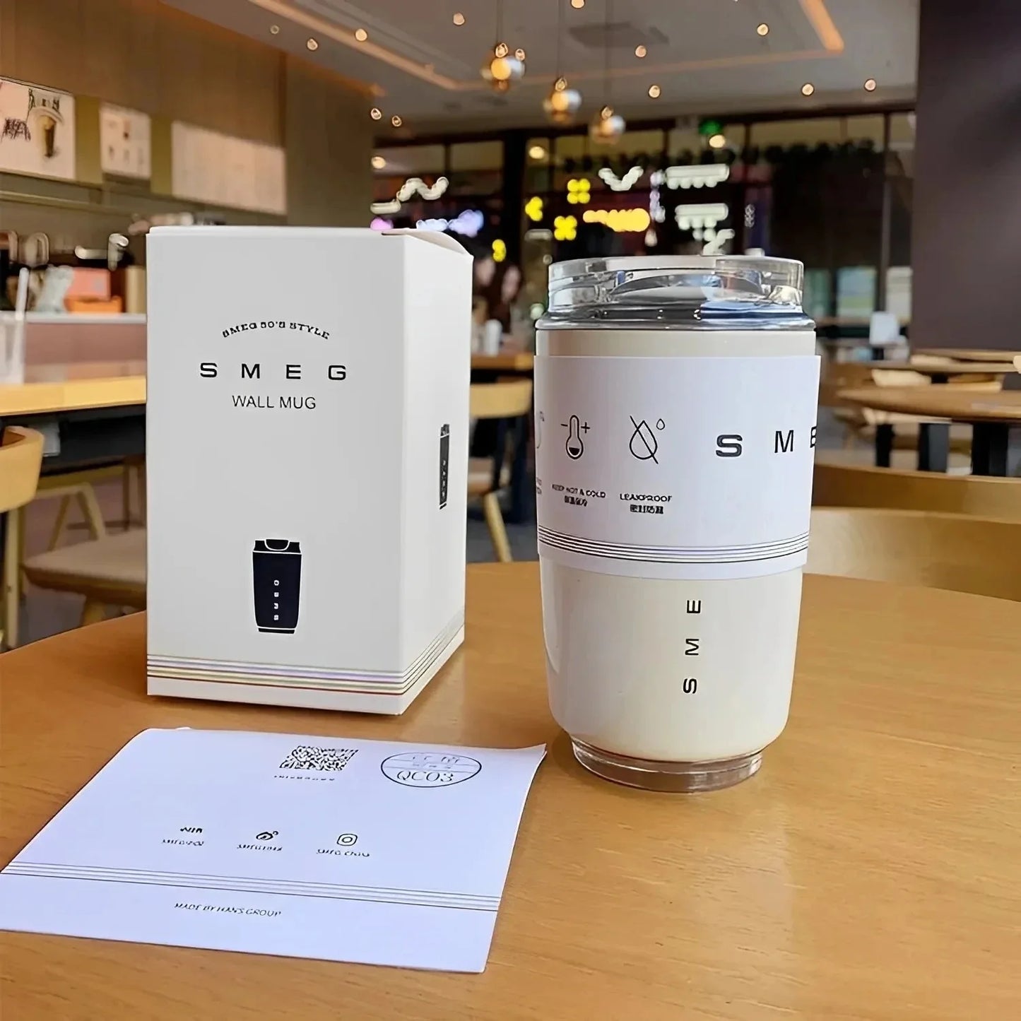 320ML Stainless Steel SMEG Insulated Water Bottle - Thermos Drinking Bottle, Coffee Cup, and Travel Mug