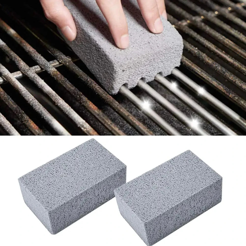 BBQ Grill Cleaning Pumice Brick Brush – Heavy Duty Barbecue Rack Scrubber for Outdoor Kitchen Grill Grease & Residue Removal