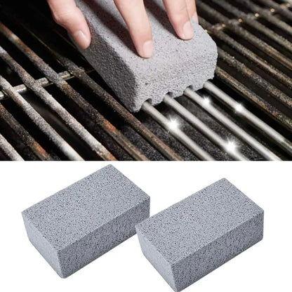 BBQ Grill Cleaning Pumice Brick Brush – Heavy Duty Barbecue Rack Scrubber for Outdoor Kitchen Grill Grease & Residue Removal