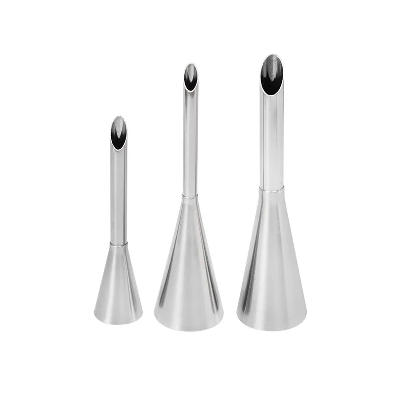 3/5/6Pcs Stainless Steel Cake Icing Piping Nozzles – Cream Tips for DIY Cupcake, Donut & Pastry Baking Decorating Tools