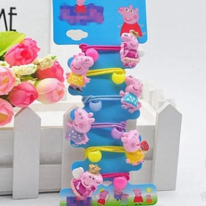Peppa Pig Hairpins & Hair Rope Set – Kawaii Peppa Pig & George Bb Clips for Girls, Children’s Accessories for Students