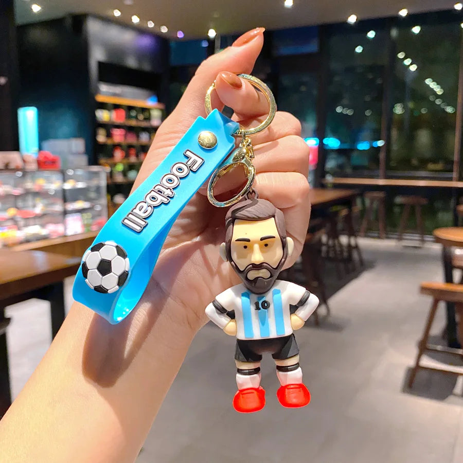 Creative Cartoon CR7 Football Keychain – Cute Cristiano Ronaldo Penalty Kick Bag Charm for Men & Women