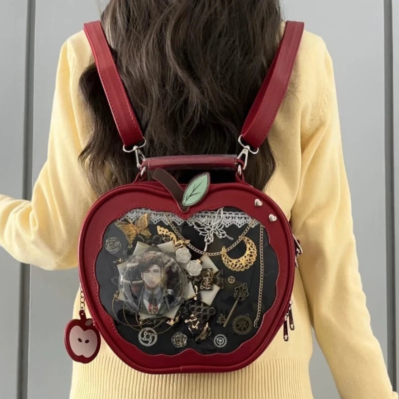 New Girl Harajuku Apple Crossbody Bag – Cute Sweet Style Y2K Ulzzang Preppy ItaBag Handbag Backpack