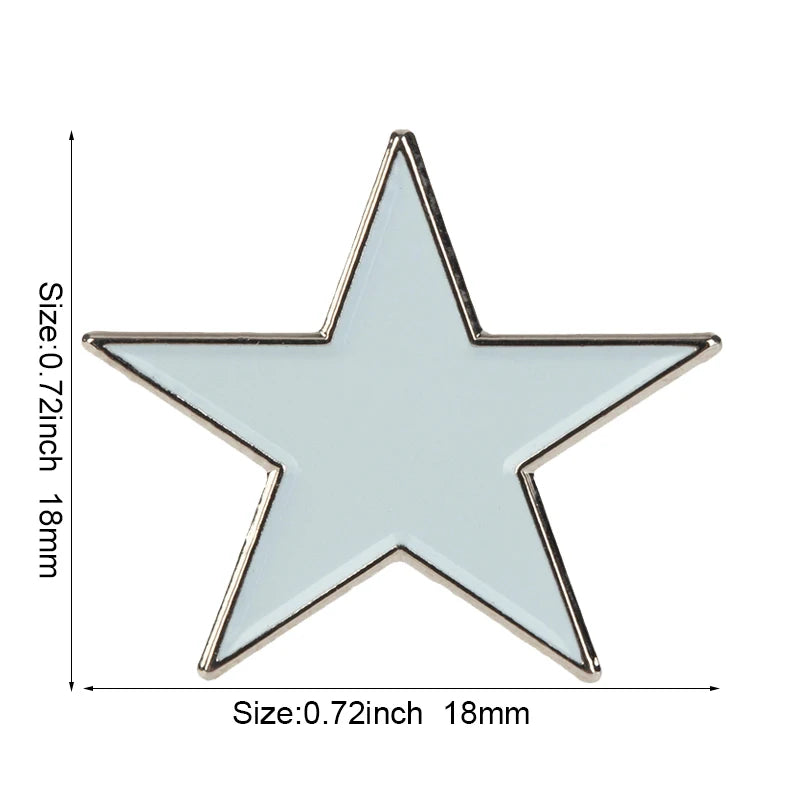 Baby Blue Metal Star Lapel Pin Brooch – Colorful Enamel Star Badge Accessories for Jackets, Bags & Fashion Outfit Decor