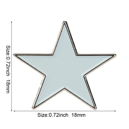 Baby Blue Metal Star Lapel Pin Brooch – Colorful Enamel Star Badge Accessories for Jackets, Bags & Fashion Outfit Decor
