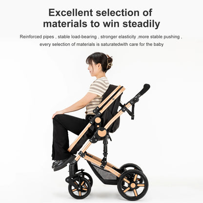 High-Quality 3-in-1 Newborn Baby Stroller — Lightweight Folding Cart with Comfort Seat & ISOFIX Safety