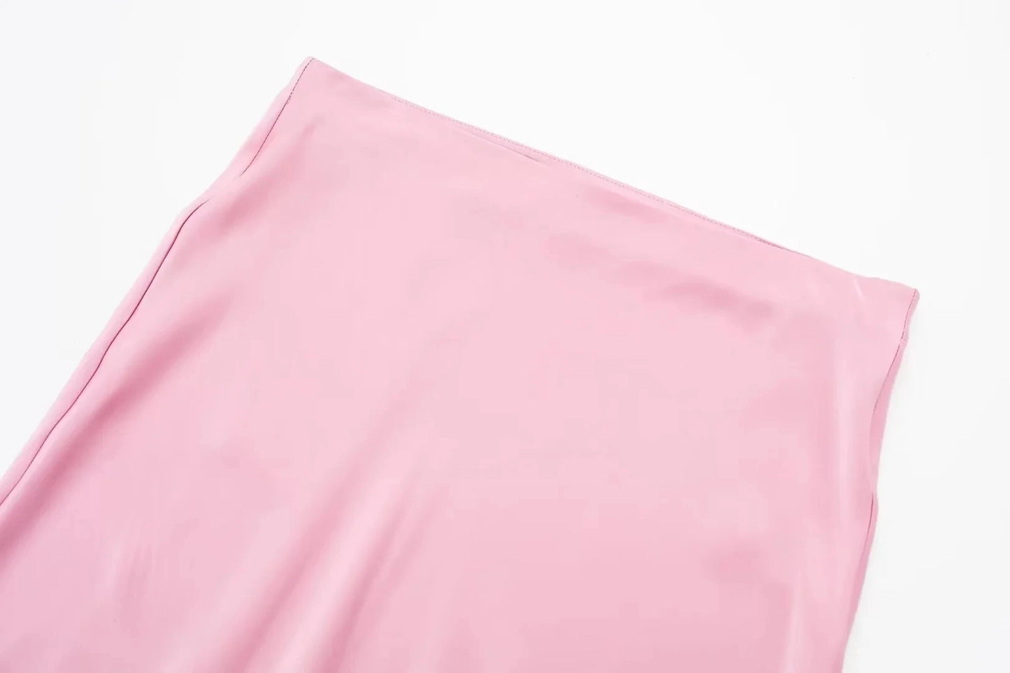 TRAFZA 2024 Y2K Women’s Long Skirt – Elastic High-Waist A-Line Satin Skirt for Spring Casual & High Street Fashion