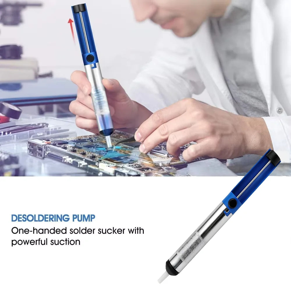 Aluminum Desoldering Pump Tool - Solder Sucker Vacuum Tin Removal Gun for Electronics Repair