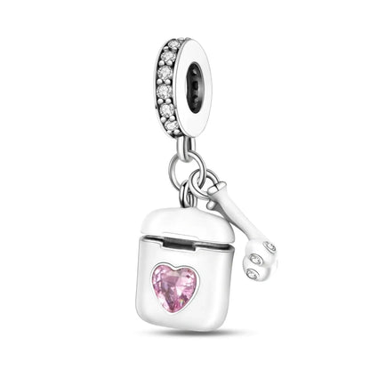 MULA Silver-Plated Sunflower & Four-Leaf Clover Dangle Charms - DIY 3MM Snake Chain Bracelet