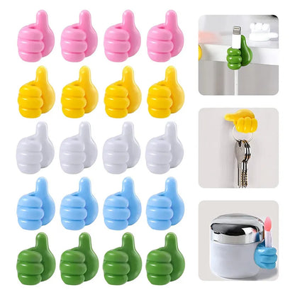 Hand-shaped Rubber Glasses Holder: Self-Adhesive Mini Hook for Cable, Power Cord, Charging Line - Car Storage Organizer & Decorative Gadget
