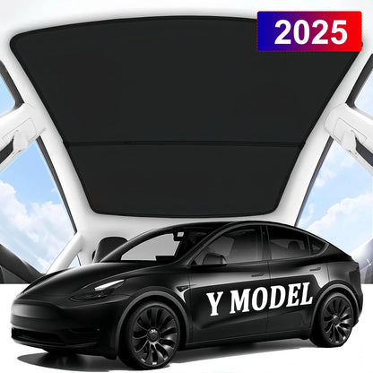 Tesla Model Y Juniper 2025–2026 Sunshade Set – Front, Rear & Side Window Sun Shades, Windshield UV Protection, Outdoor Camping Car Accessories