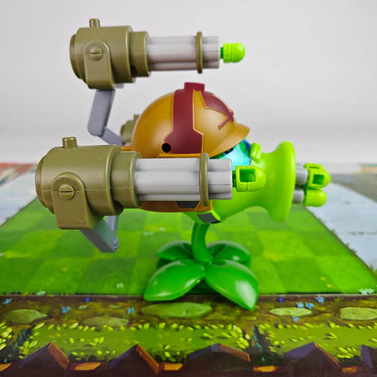 Plants vs Zombies Gatling Pea Shooter & Egyptian Zombie Toy Set – Full Game Scene Figures for Kids Gift
