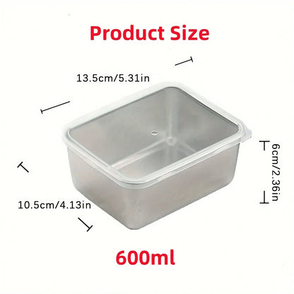 6-Piece Stainless Steel Food Storage Containers Set - Leakproof Stackable Reusable Lunch Boxes for Camping, Picnic & School