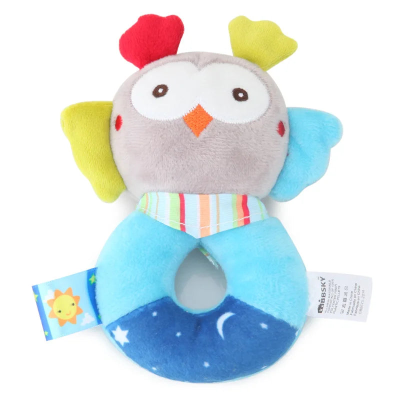 Baby Plush Rattle Crib Mobile – Cartoon Animal Bed Bell Toys for 0-12 Months, Infant Toddler Early Educational Newborn Gift