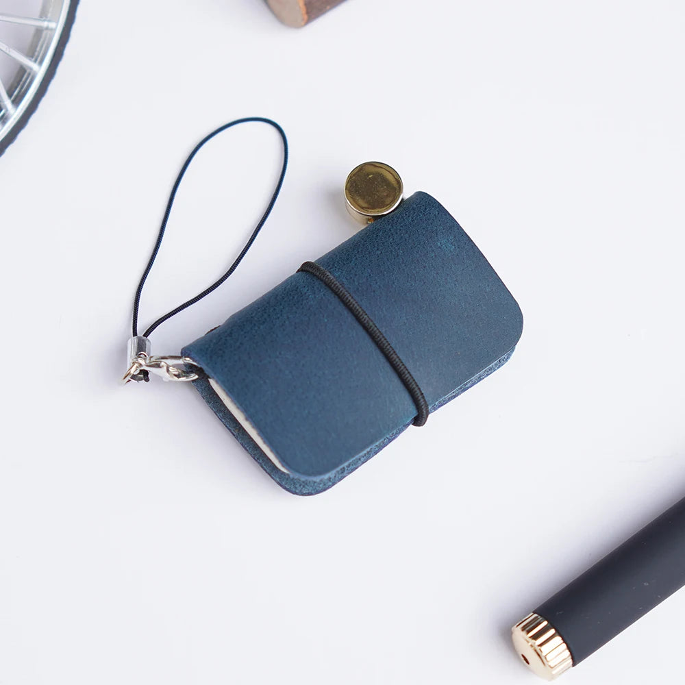 Ultra Mini Retro Leather Notebook – Traveler’s Manual Diary, 32 Sheets, 64 Pages, Decorative Notepad