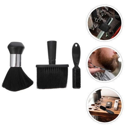 2/3-Piece Neck Dust Collector Brush Set – Hairdresser Salon Cleaning Brush for Blades & Hair Removal