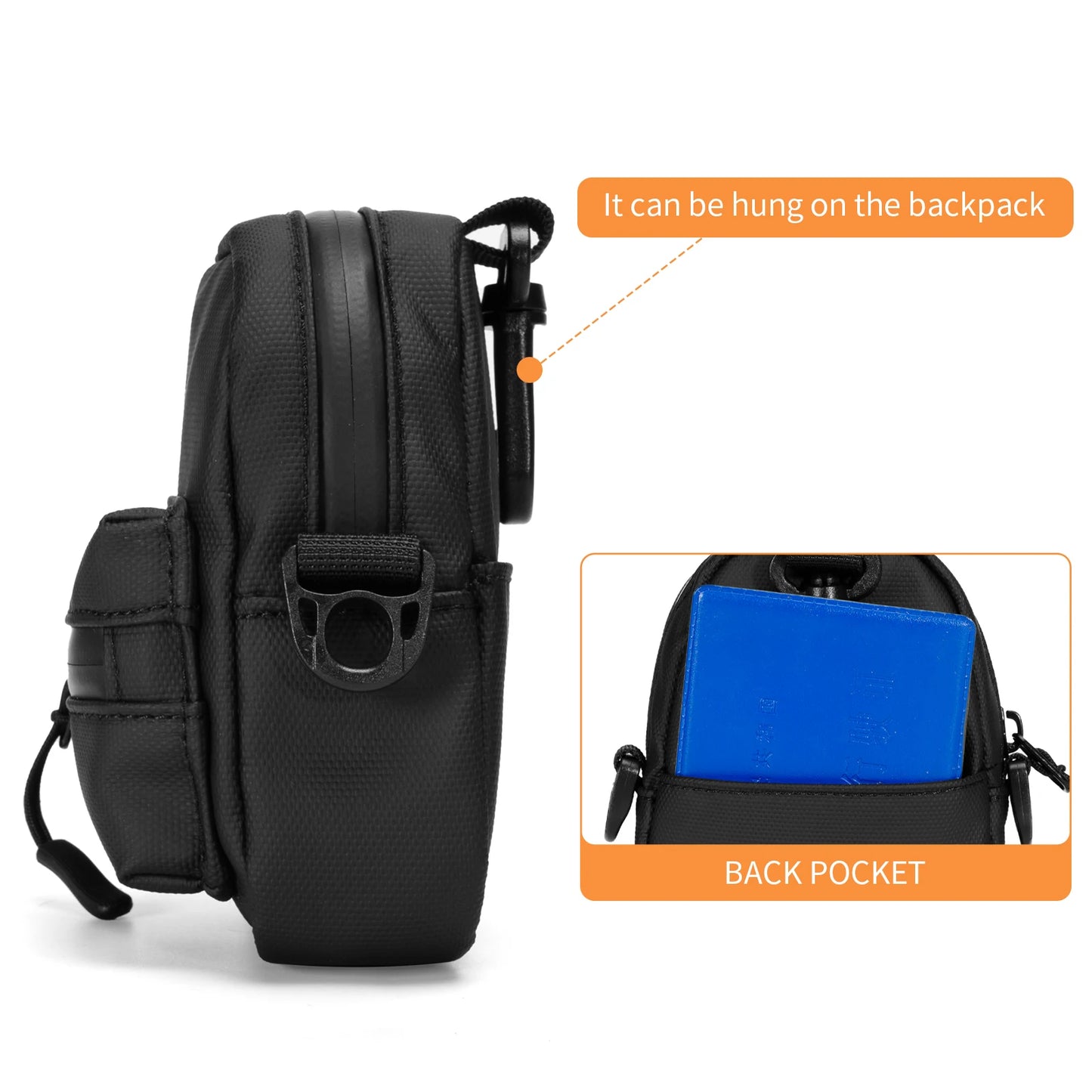 Leather Zipper Bag Key Case – Small Coin Purse with 2 Zippered Change Pouches, Wallet & Earbuds Bag for Men or Women