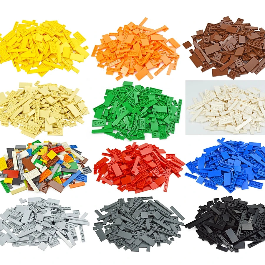 150-Piece DIY Building Blocks Set - Multicolor Flat Tile Construction Parts for Creative Educational Play and Crafts