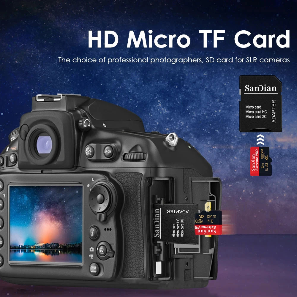New High-Speed Class 10 Micro SD Memory Card: 1TB, 512GB, 256GB, 128GB, 64GB Options - Original TF Card with 100MB/s Transfer Speeds