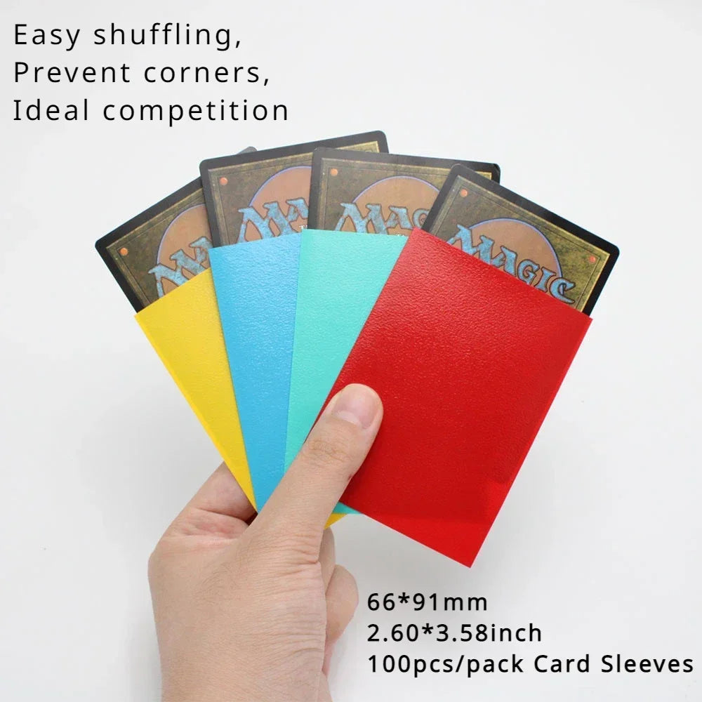 100PCS Matte Colorful Card Sleeves - 66x91mm TCG Trading Card Protectors for Tarot, Board Games & PKM Cards