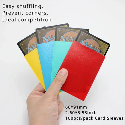 100PCS Matte Colorful Card Sleeves - 66x91mm TCG Trading Card Protectors for Tarot, Board Games & PKM Cards