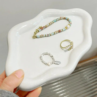 Cloud Shape Jewelry Storage Tray - Plastic Earring & Ring Display Organizer for Women, Photos & Home Decor
