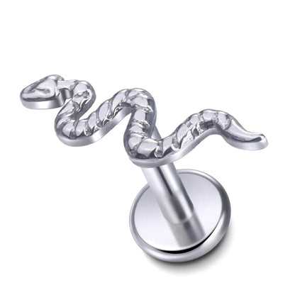 Titanium CZ Tragus & Helix Stud – Internally Threaded Labret Lip Ring Piercing Earring (1PC)