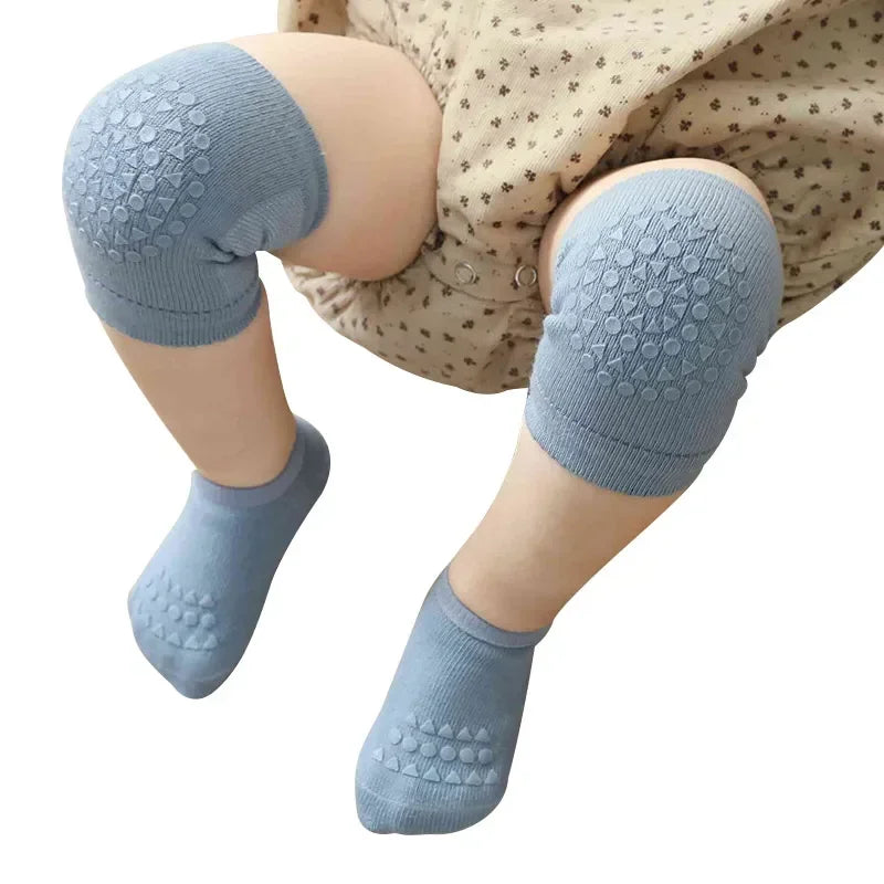 Baby Knee Pads Socks Set – Anti-Slip Crawling Safety Socks for Girls & Boys, Solid Color Leg Protector