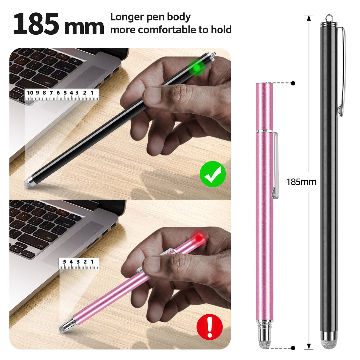 18.5cm Long Stylus Pen – Capacitive Touch Screen Pencil for iPhone, Samsung, iPad & Android Devices