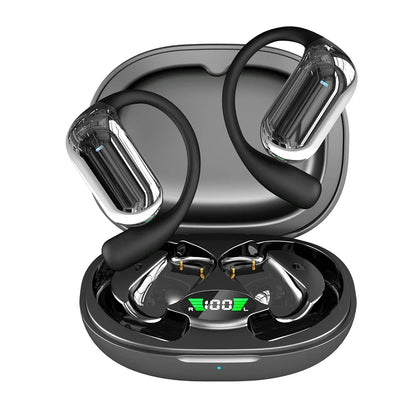 Bluetooth 5.3 AI Translation Earbuds - Open Ear Hook Headphones for Running, Fitness & Real-Time Language Learning