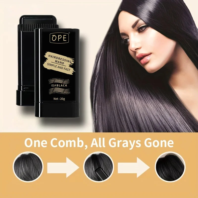 20g Quick Hair Dye Stick – Permanent Hair Color with Portable Applicator Brush for At-Home Touch-Ups