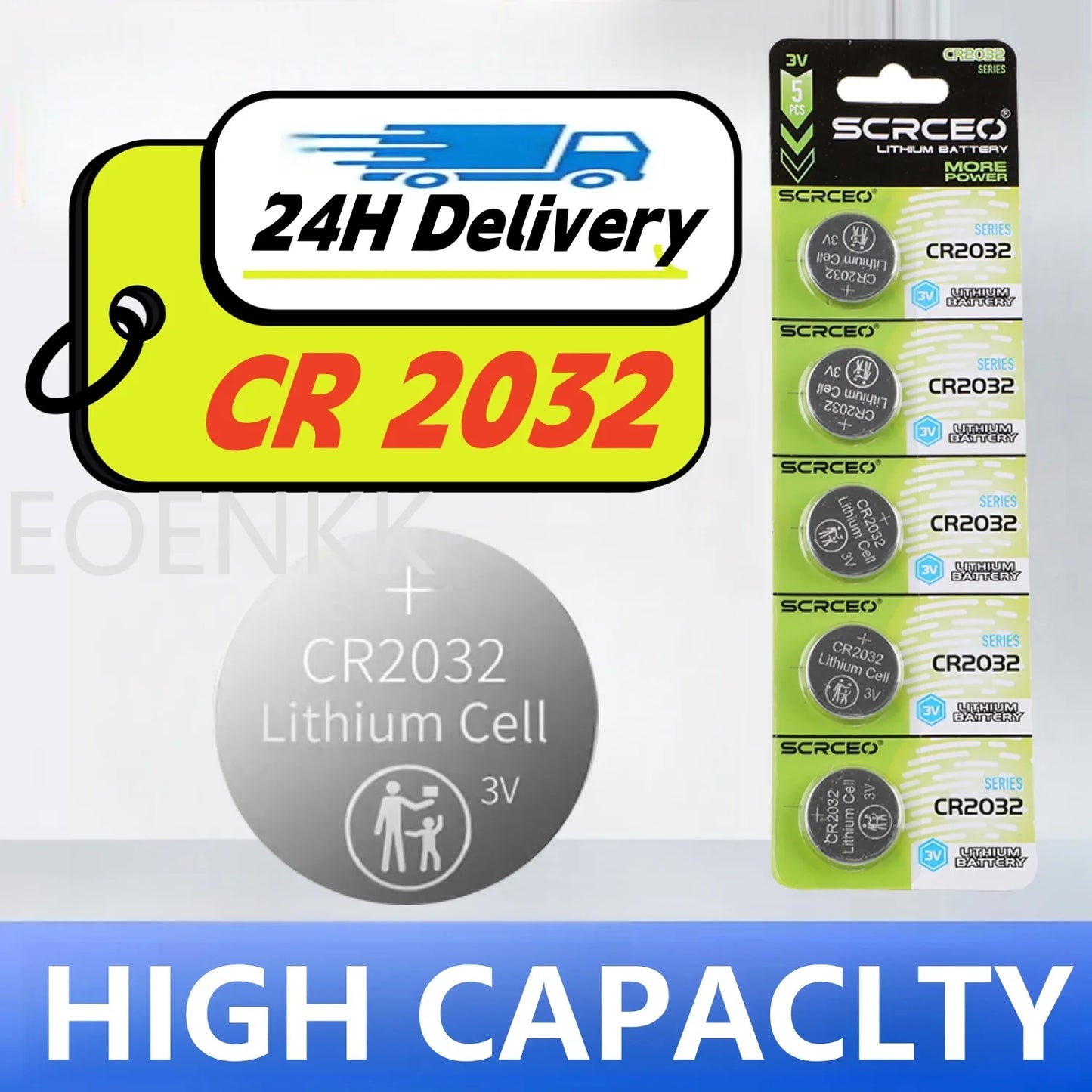 10PCS CR2032 Lithium Batteries – High-Capacity Button Cells for AirTag, Key FOBs, Watches, Calculators & More