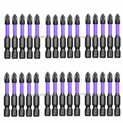 5–60PCS PH2 Magnetic Impact Driver Bit Set – Alloy Steel Cross Screwdriver Bits for Drill & Screw Driving Non-Slip Tool Kit