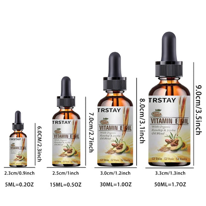 100% Pure Natural Vitamin E Oil — Cold-Pressed Avocado Essential Oil for Face & Body, Moisturizing Massage & Spa Serum