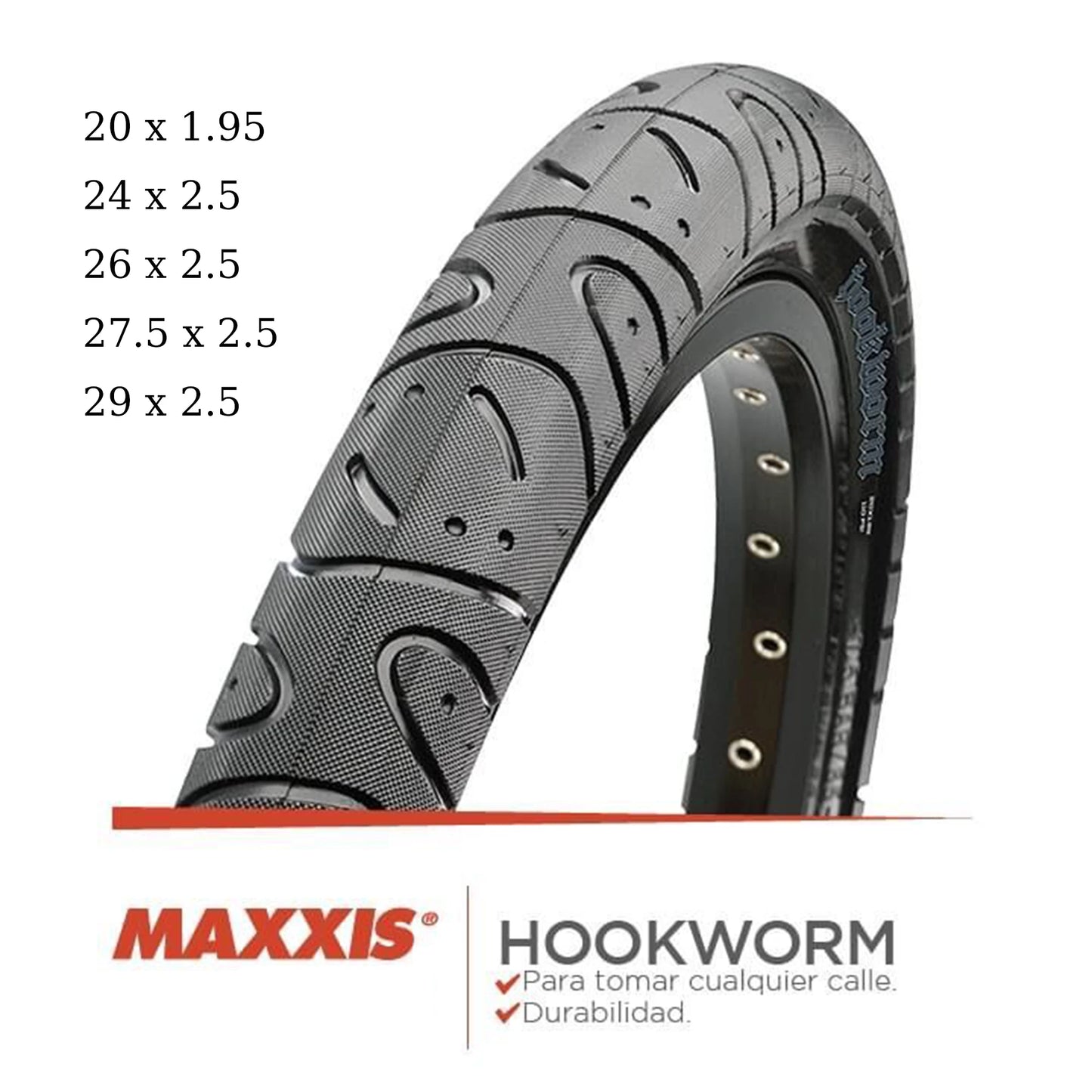 MAXXIS Hookworm BMX Bike Tire – 26x2.5 Wire Bead Clincher for Street, Park & Flatland