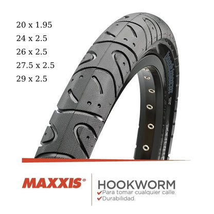 MAXXIS Hookworm BMX Bike Tire – 26x2.5 Wire Bead Clincher for Street, Park & Flatland