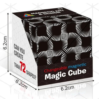 Magic Infinite Cosmic Shasibo Cube — Magnetic Fidget Puzzle Toy, Changeable Anti-Stress Flip Cubic Cube