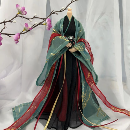 Fashion 1/6 Doll Clothes Set – 30cm Male & Female BJD Antique Couple Hanfu Outfit, Doll Accessories (No Doll)