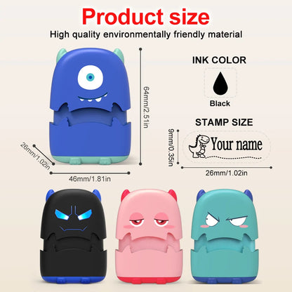 Custom Baby Name Stamp Kit - Reusable Waterproof Ink Stamp for Clothes, School Bags & Personal Items