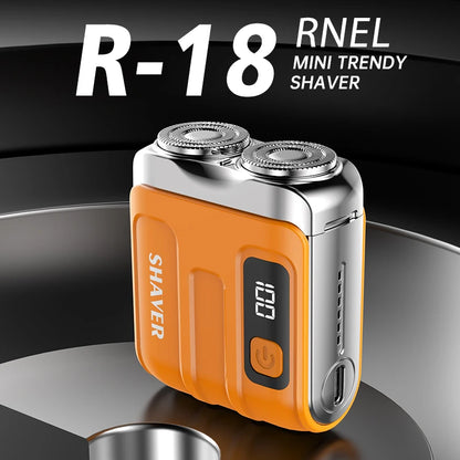 Mini Electric Smart Shaver – Household & Car Use, Dual Blade Rechargeable Beard Trimmer with Digital Display