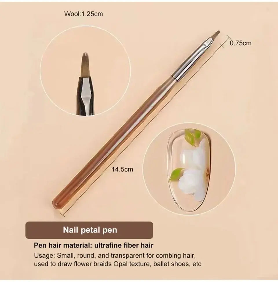 9PCS UV Gel Nail Brushes Set - Liner & Acrylic Painting Pens for DIY Nail Art Design and Tip Display