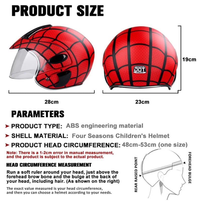 Child Motorcycle Helmet (3-9 Years) – ABS Unisex Safety Motocross & ATV Cross Helmet for Bicycle & Downhill Riding