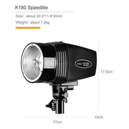 Godox K180A 180Ws Studio Strobe Flash - Photography Fill Light for Studio Video & Photo Shoots