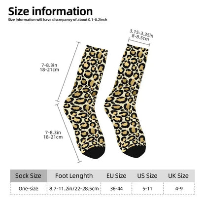 Custom Funny Leopard Print Socks – 3D Animal Cheetah Pattern Warm Sports Socks for Men & Women