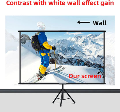 Foldable 16:9 Projector Screen with Stand – Wrinkle-Free 60–120" Portable Home Theater Indoor/Outdoor Screen