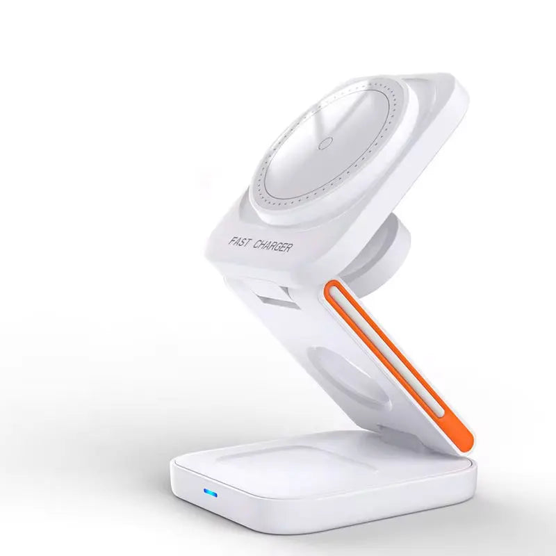 3-in-1 Foldable Magnetic Wireless Charging Station – Fast Charger Stand for iPhone 17–12, Apple Watch & AirPods Pro