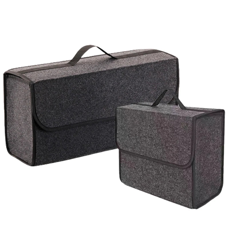Gray Car Trunk Organizer Bag - Anti-Slip Compartment Boot Storage Tool, Car Storage Bag Organizer for Trunk