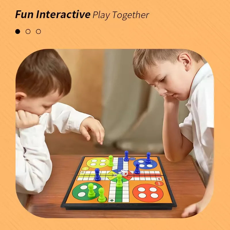 Foldable Ludo Board Game Set – Family Strategy Party Game with Parent-Child Interaction, Travel-Friendly Interactive Tabletop Board Game Toy