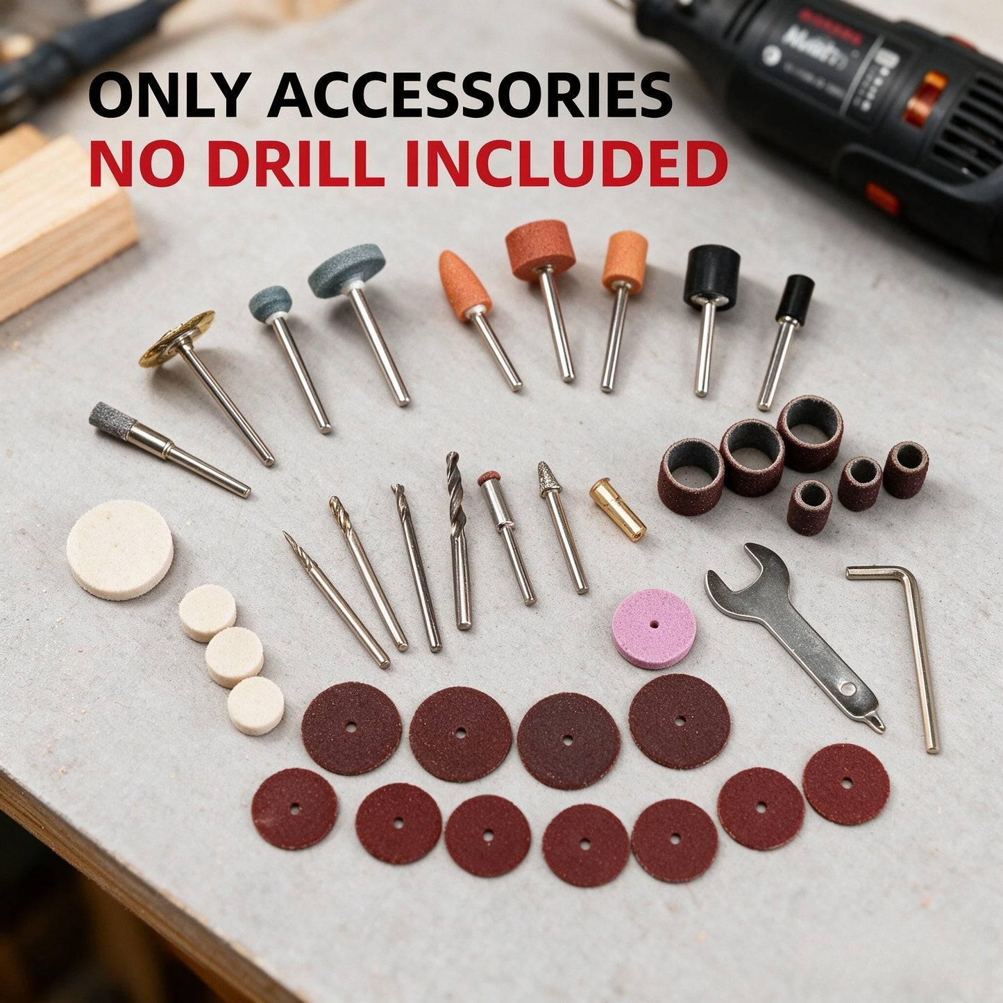 40-Piece Mini Rotary Tool Accessory Set - Electric Drill Grinding, Sanding & Polishing Bits for DIY Projects